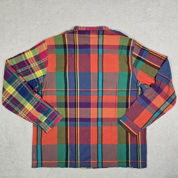 Polo Ralph Lauren Mens XL Fun Shirt Ornament Madras Utility Classic Patchwork - Picture 10 of 12